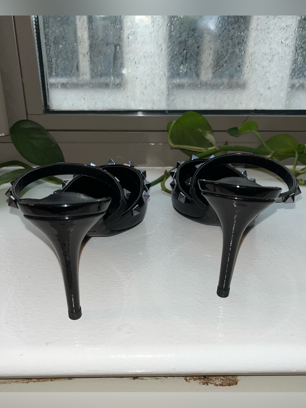 Valentino Black Patent Leather Studded Mules - Picture 6 of 7